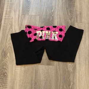 Victoria Secret Pink fold over yoga leggings